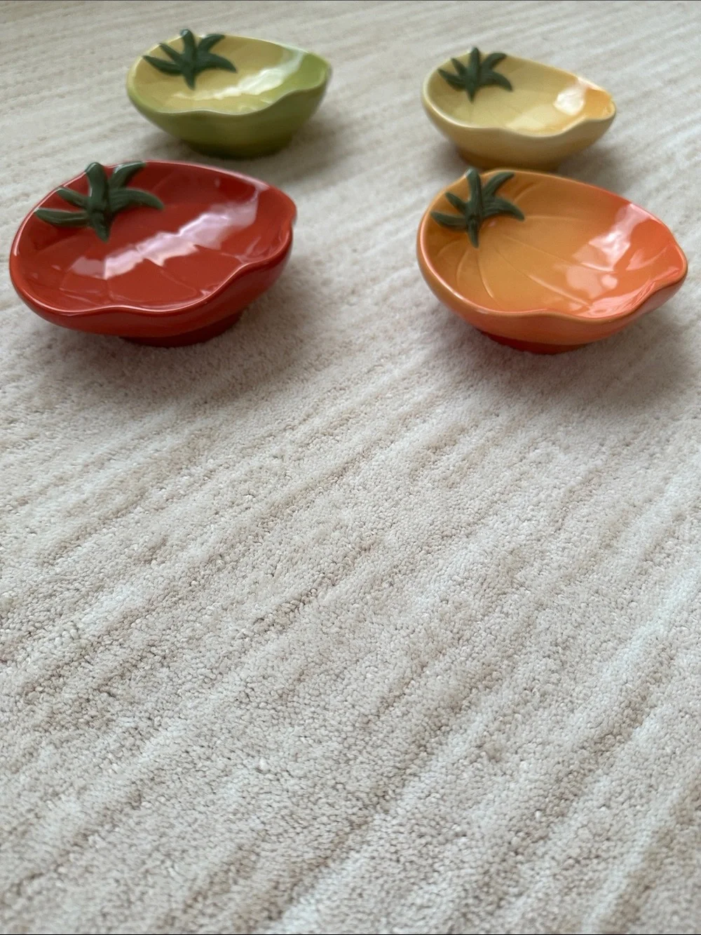 Set of 4 Williams-Sonoma Vintage Heirloom Tomato Appetizer/Dipping Bowls